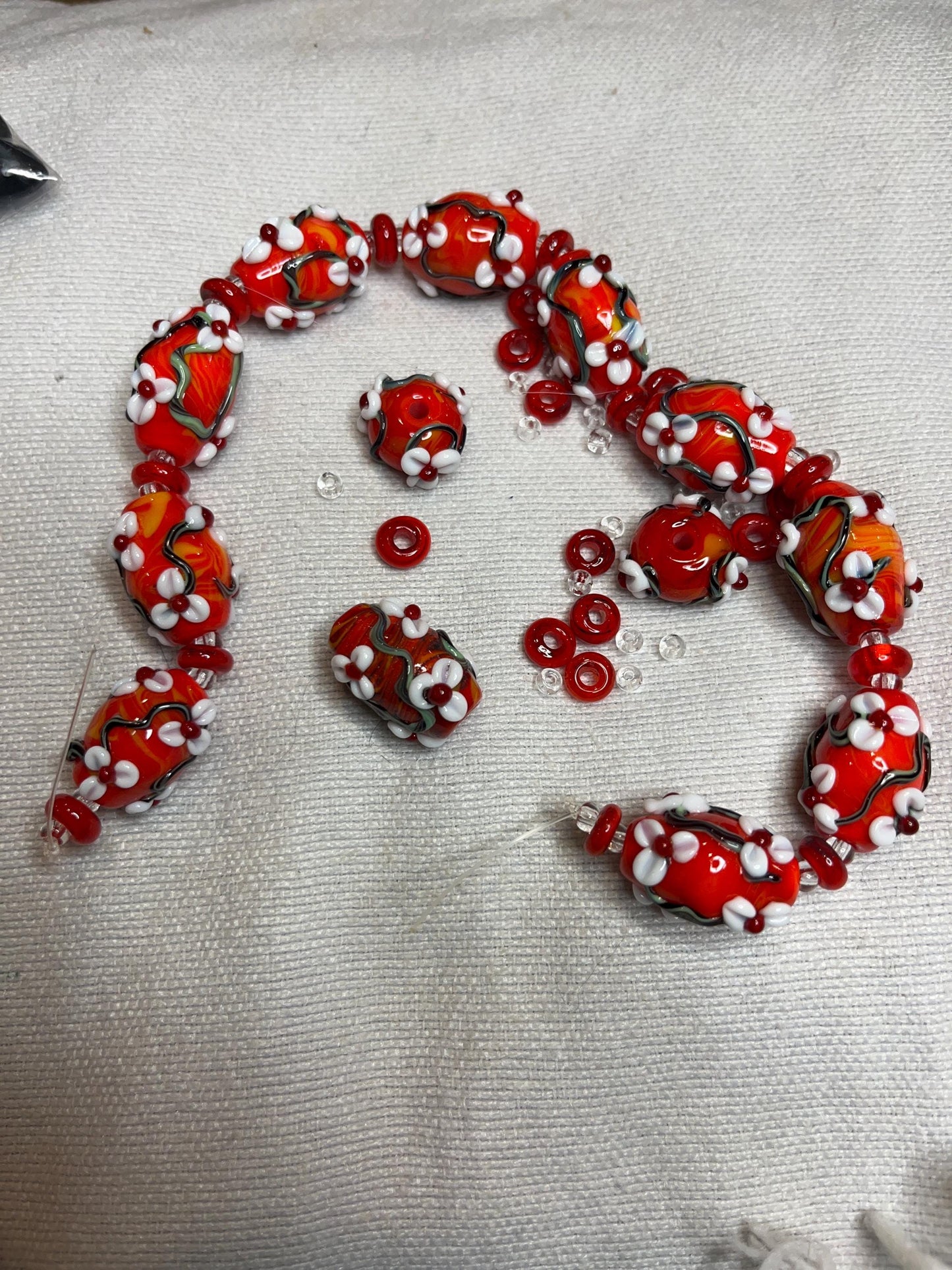 Cherry Blossom lampwork bracelet