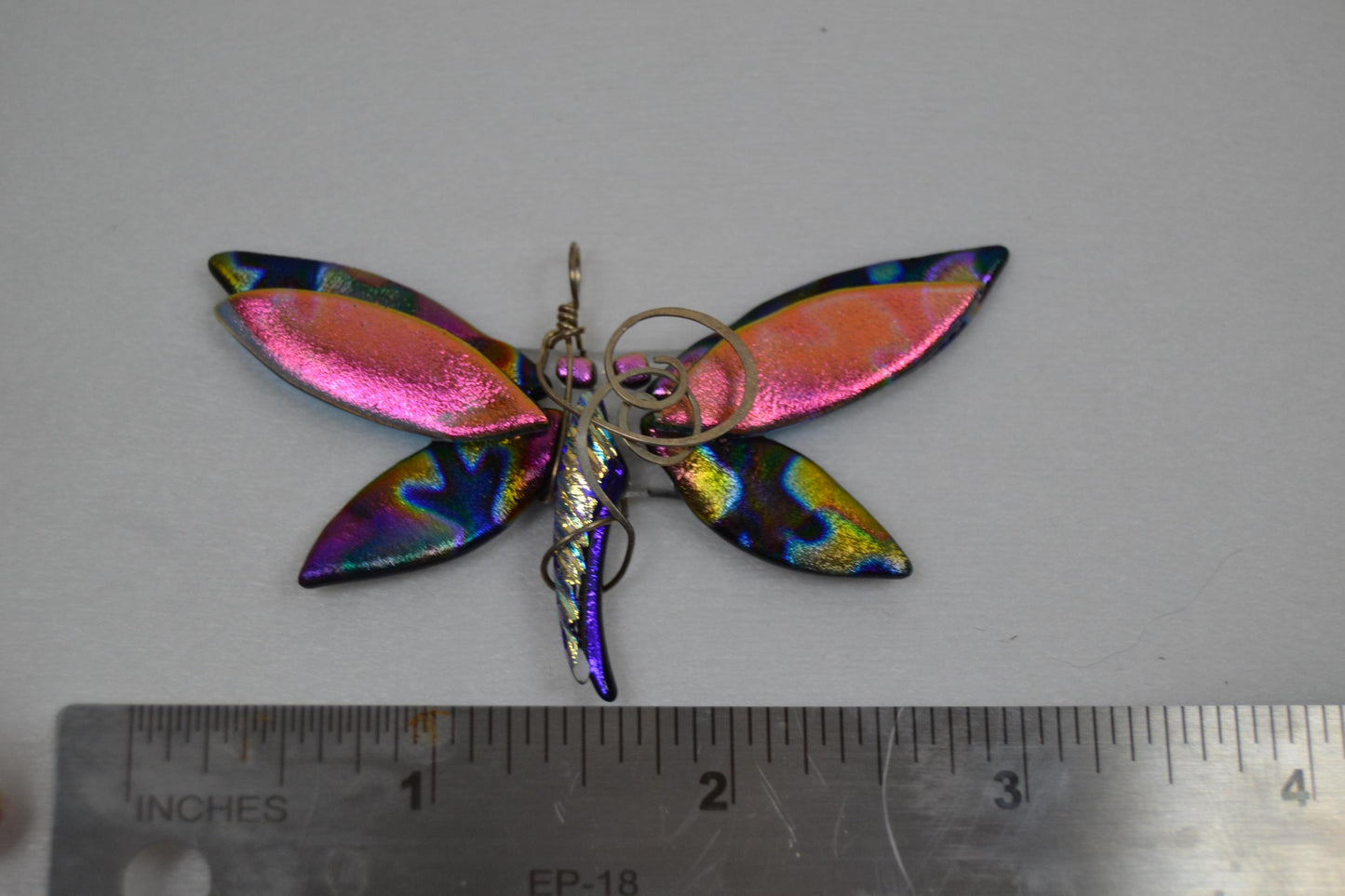 Dichroic Glass Dragonfly Pendants