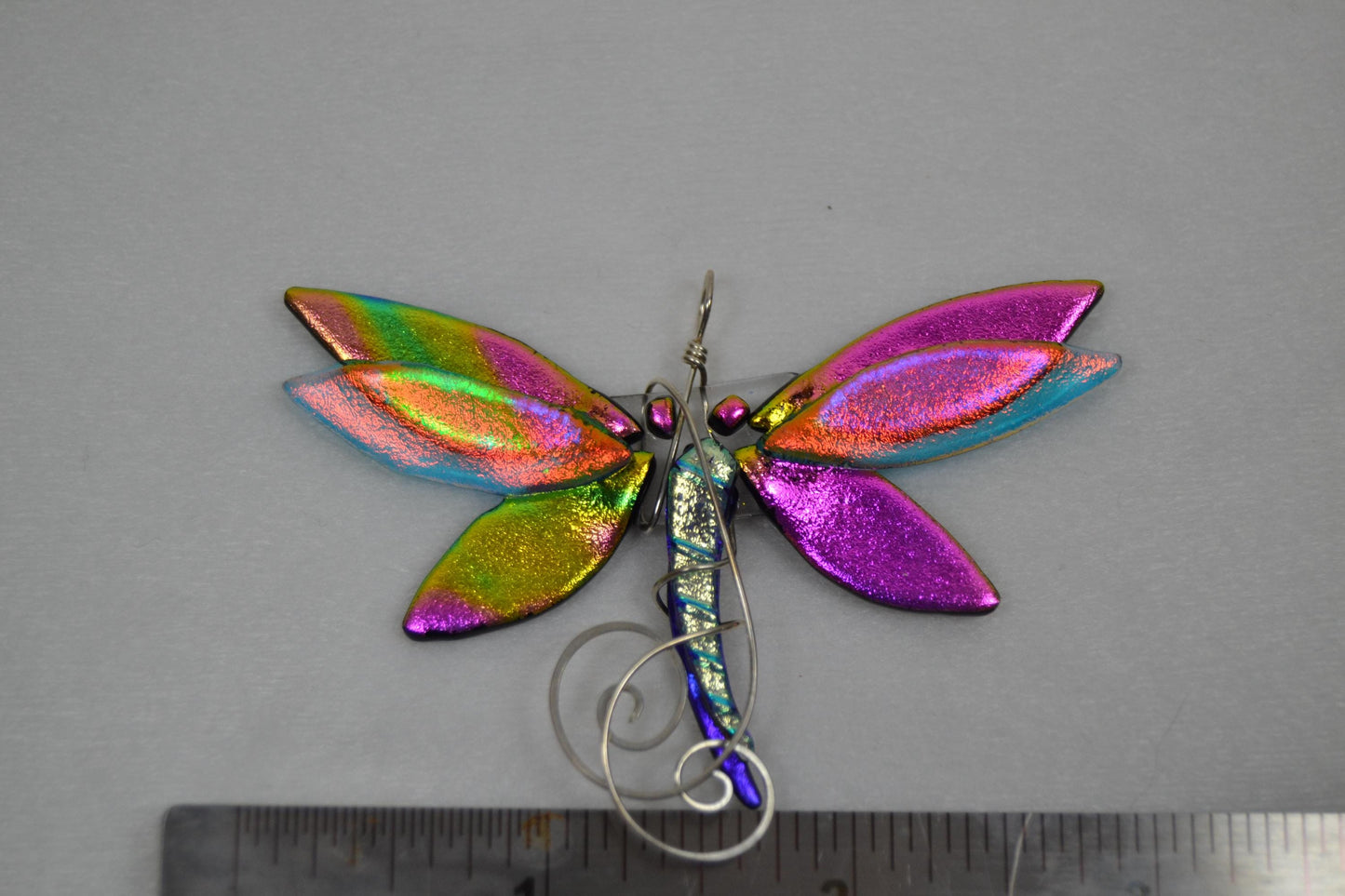 Dichroic Glass Dragonfly Pendants
