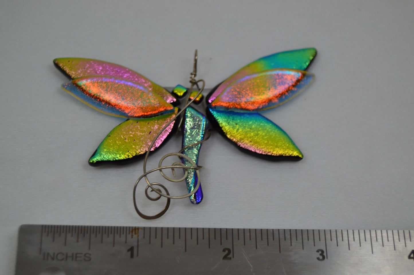 Dichroic Glass Dragonfly Pendants
