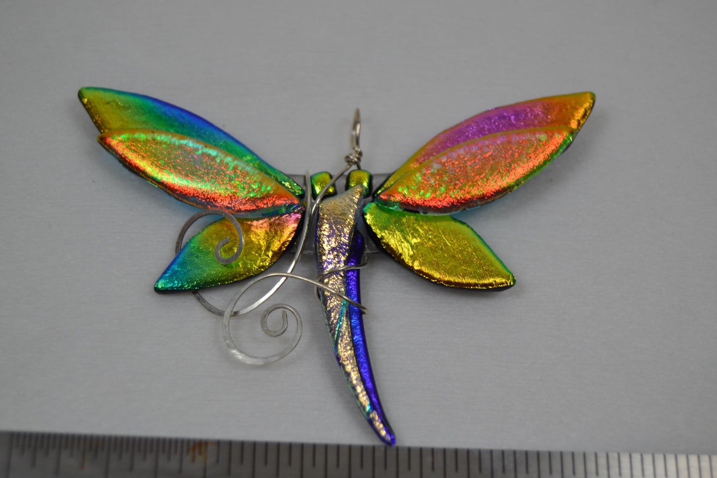 Dichroic Glass Dragonfly Pendants