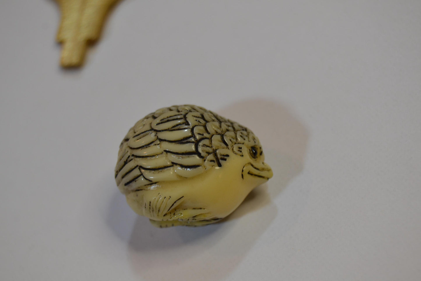Netsuke hand-carved tagua nut beads, Bats and birds