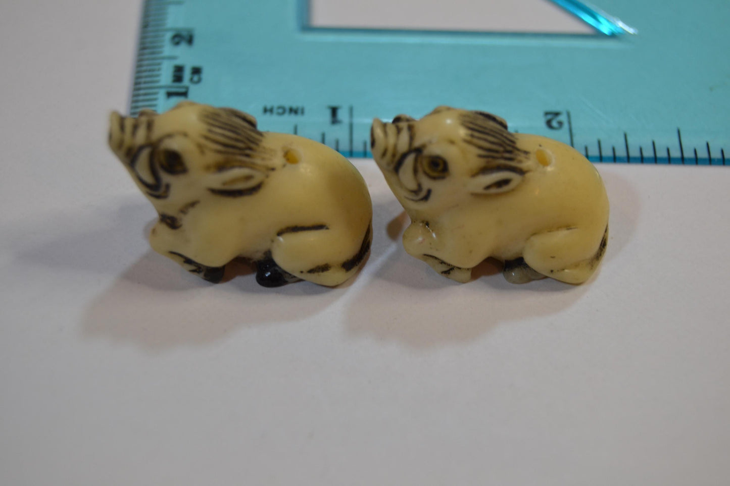 Vintage Netsuke Hand-Carved Tagua Nut, animals