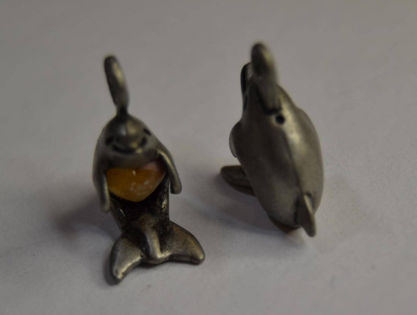 Pewter Animal Charms with heart inlay, 12mm wide