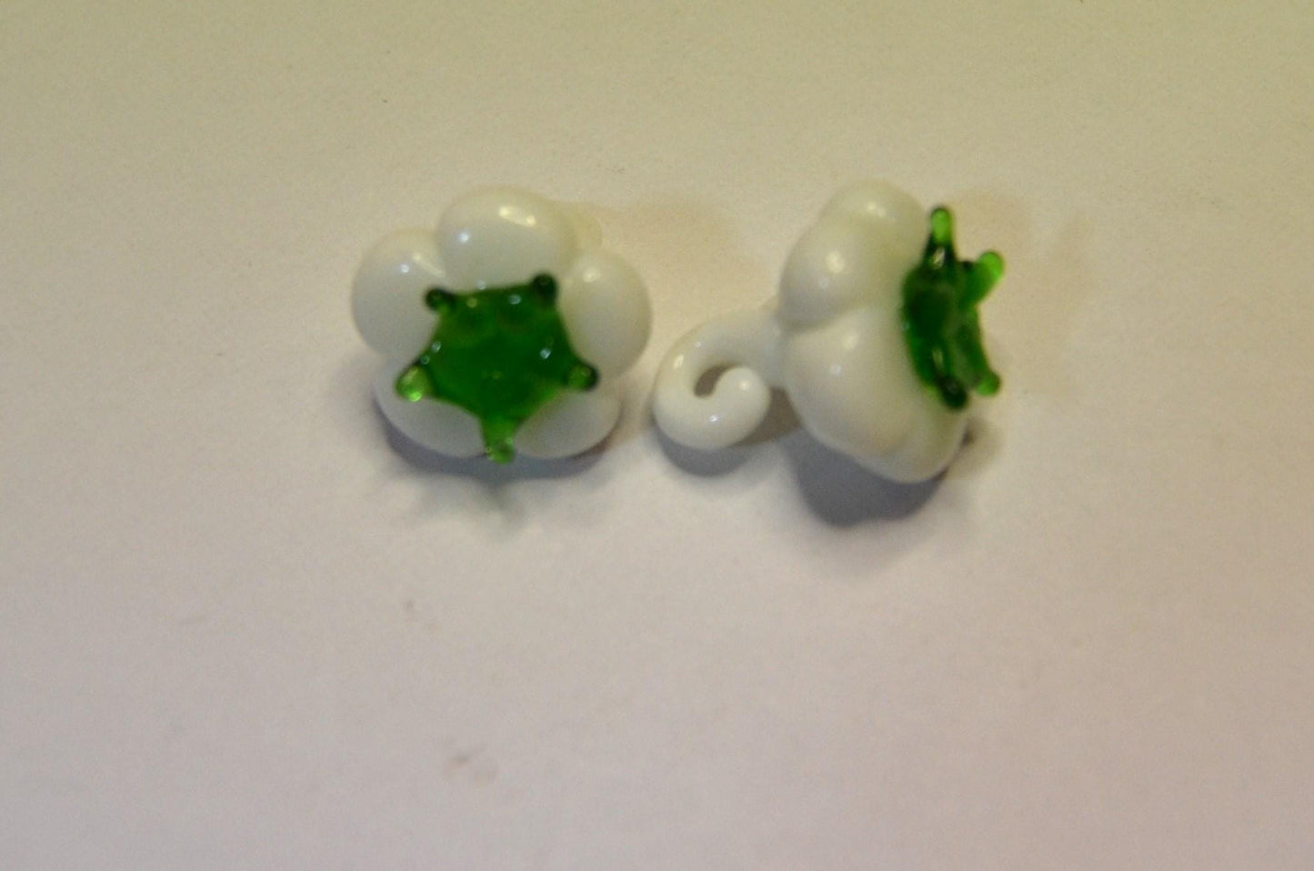 Glass food beads, Garlic, cherries, and strawberries