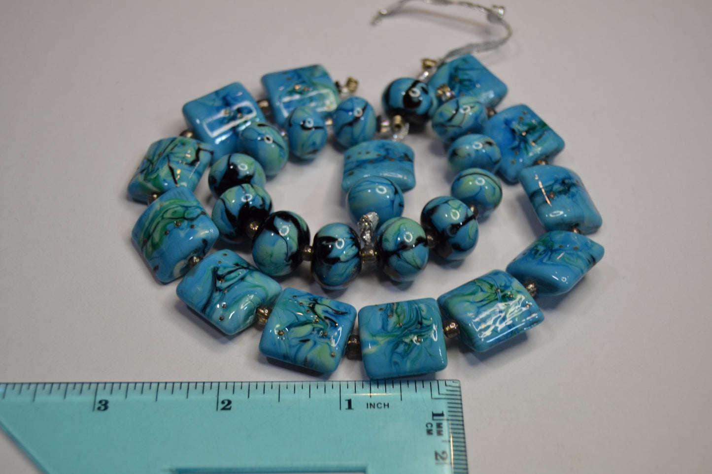 Lampworked Glass Bead Sets in blues