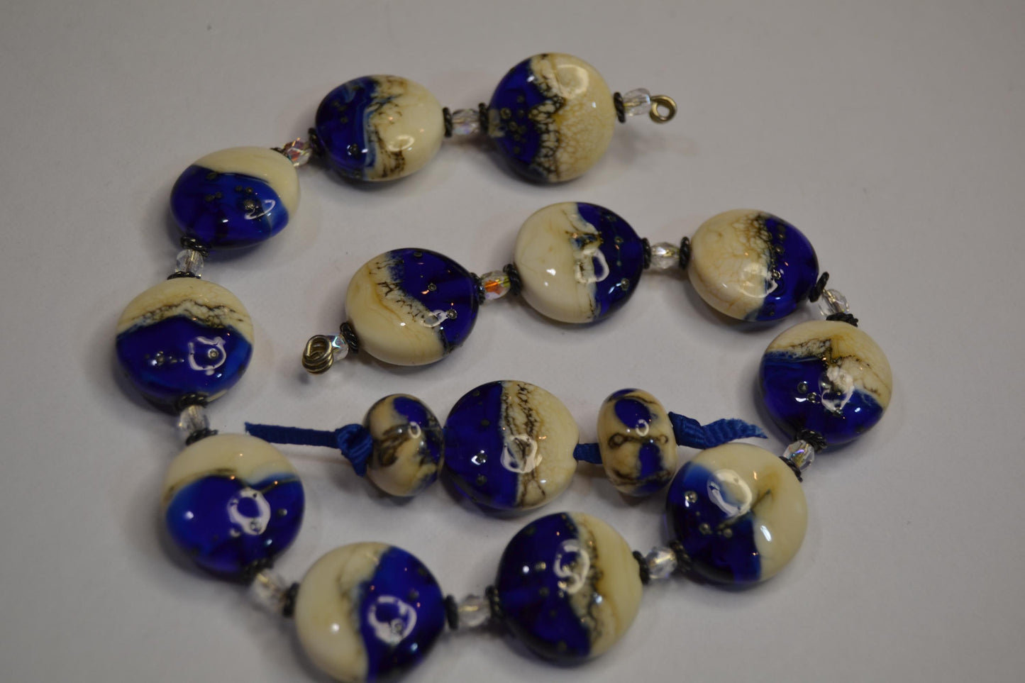 Lampworked Glass Bead Sets in blues