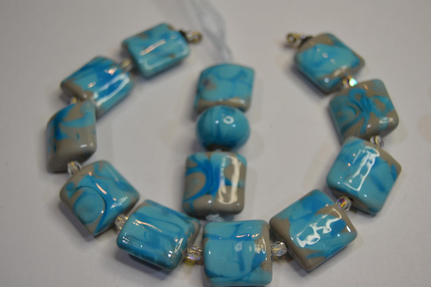 Lampworked Glass Bead Sets in blues
