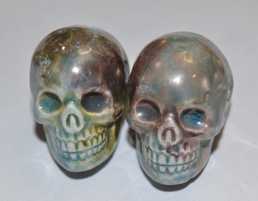 Peruvian Skull bead, glazed sold in pairs