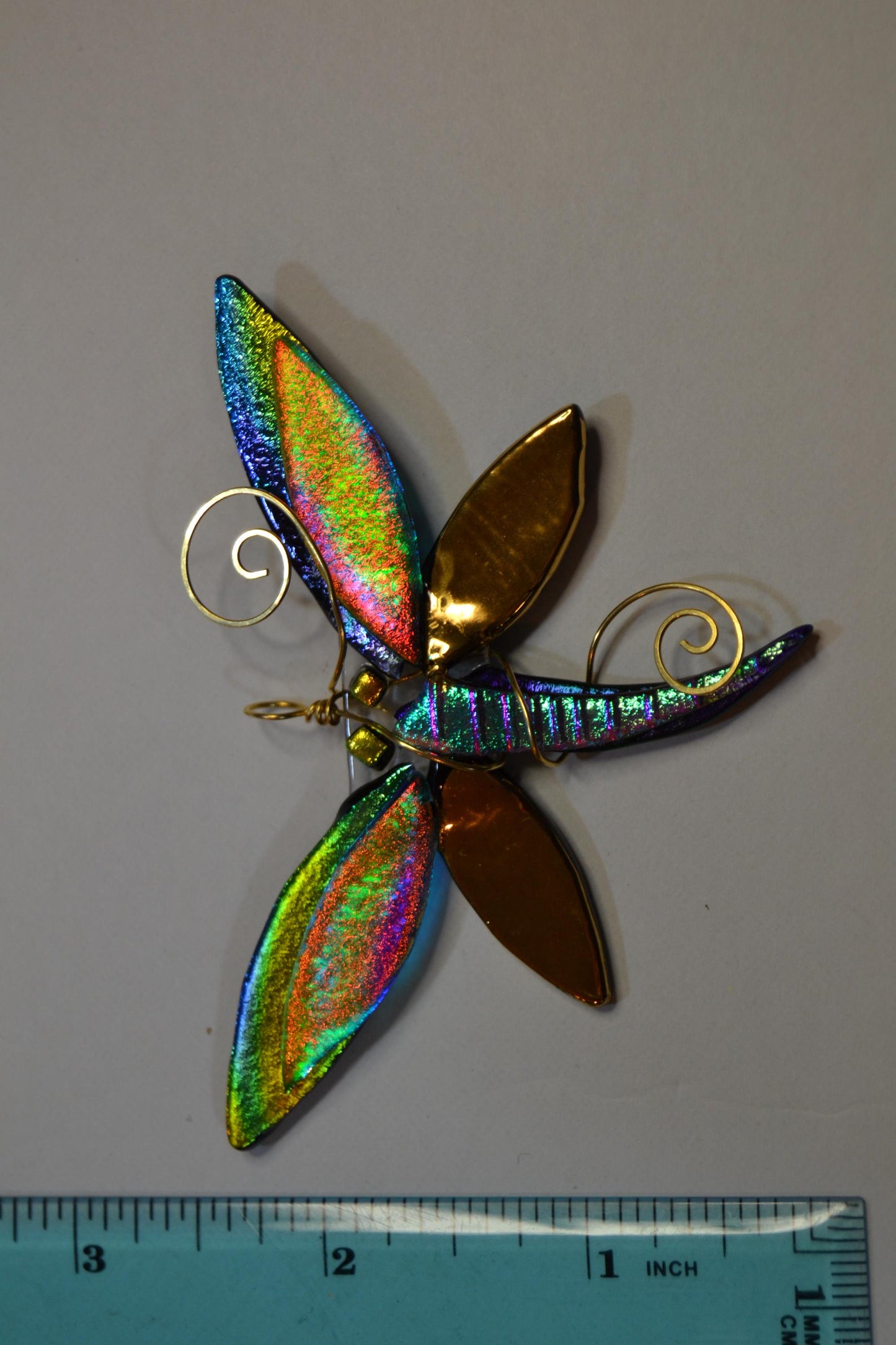 Dichroic Glass Dragonfly Pendants