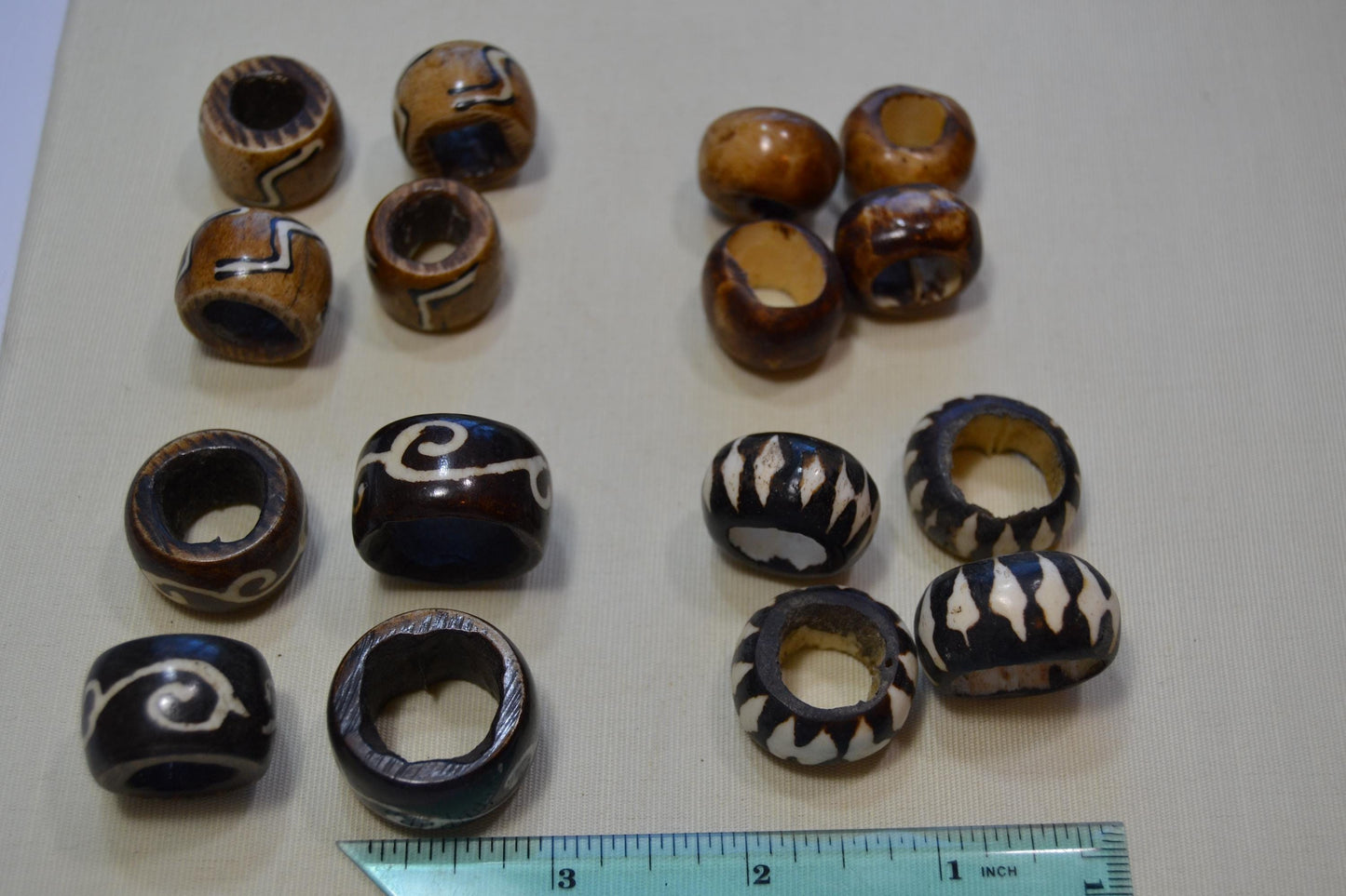 Tribal bone beads, large hole  beads.