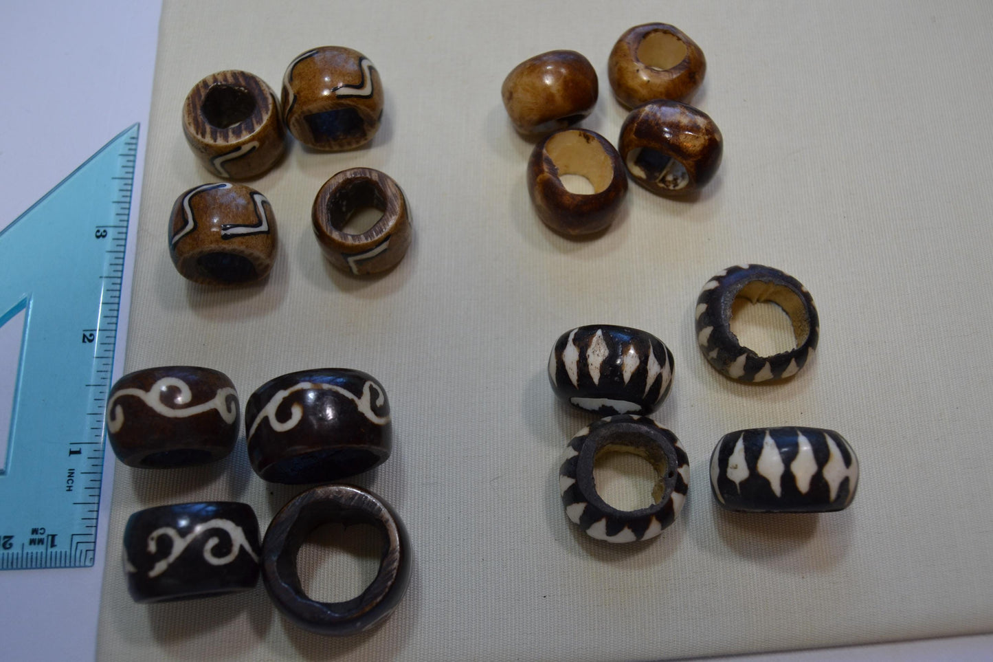 Tribal bone beads, large hole  beads.