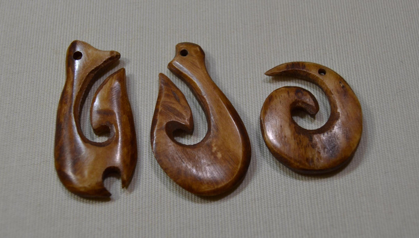 Tribal Fishhooks, hand carved