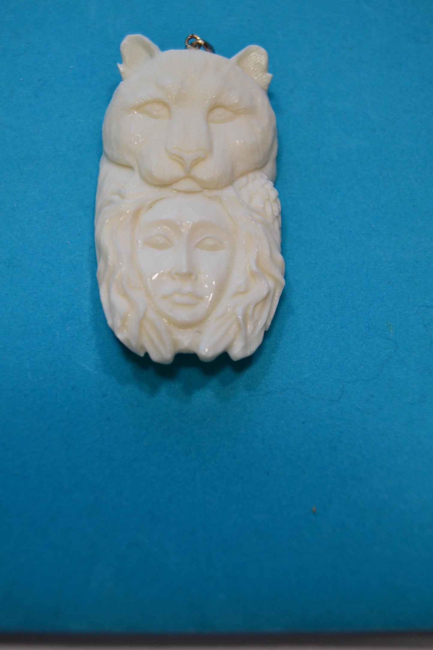 Hand carved bone pendants bears, horse head, eagle w/moon,