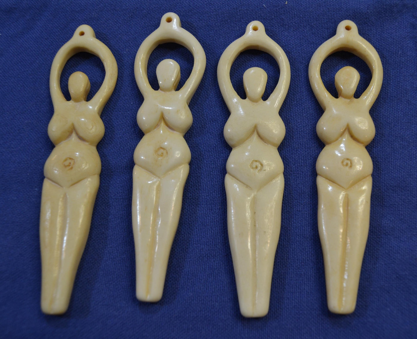 Carved Bone Goddess,  double sided 4" long