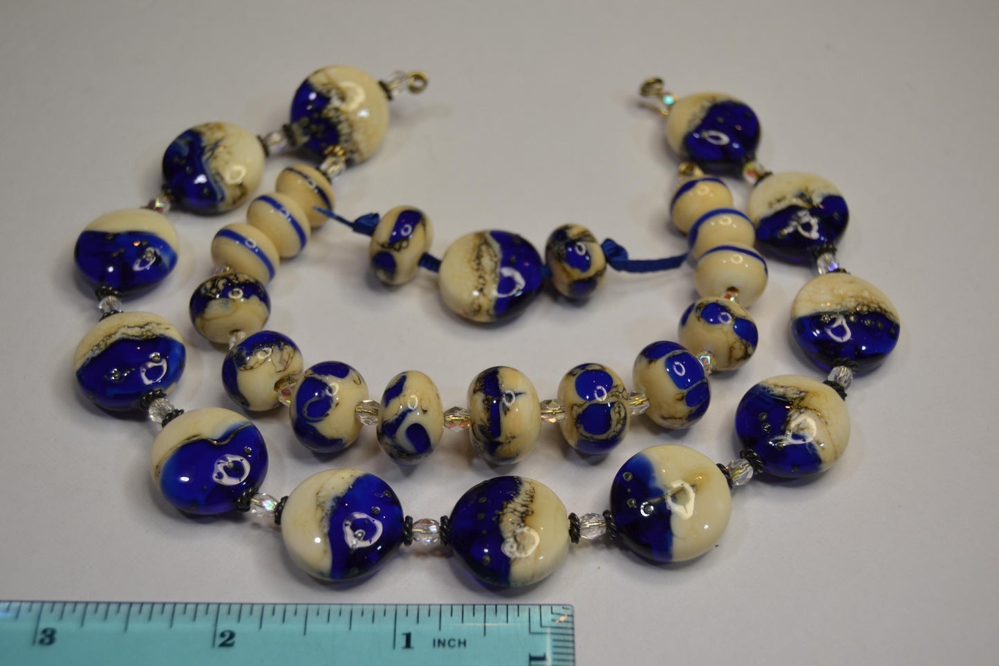 Lampworked Glass Bead Sets in blues