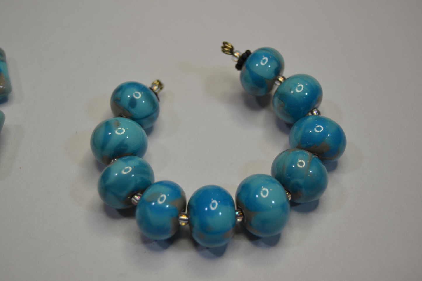Lampworked Glass Bead Sets in blues