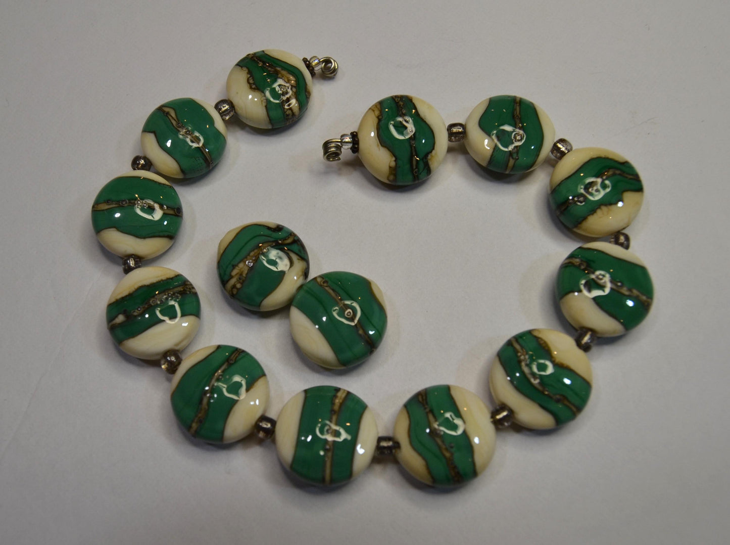 Lampworked Glass Bead Sets in Greens