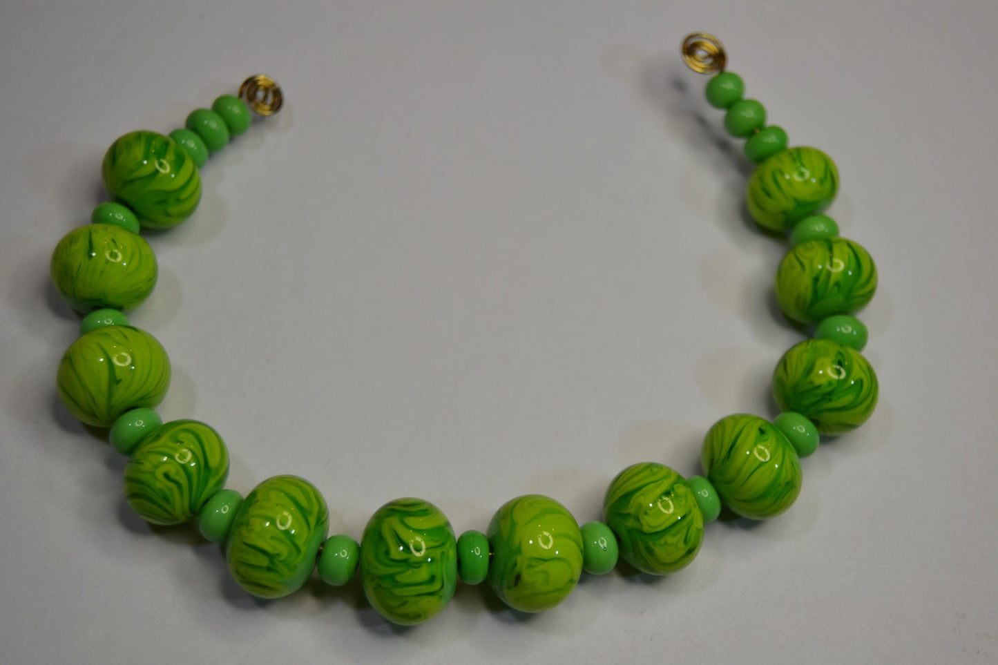 Lampworked Glass Bead Sets in Greens