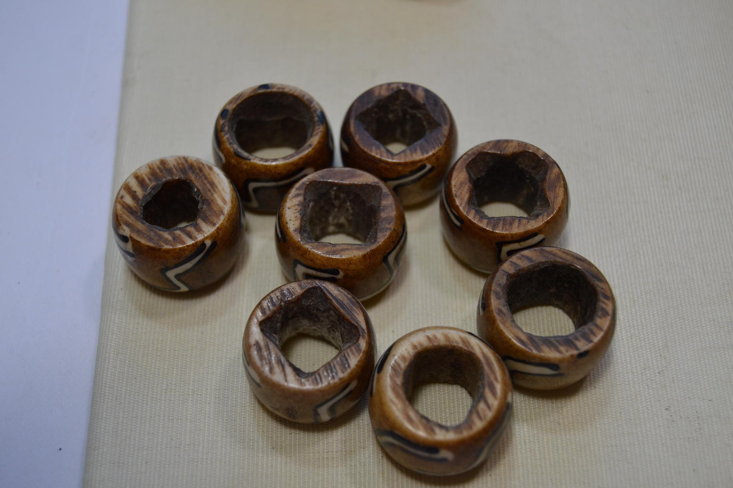 Tribal bone beads, large hole  beads.