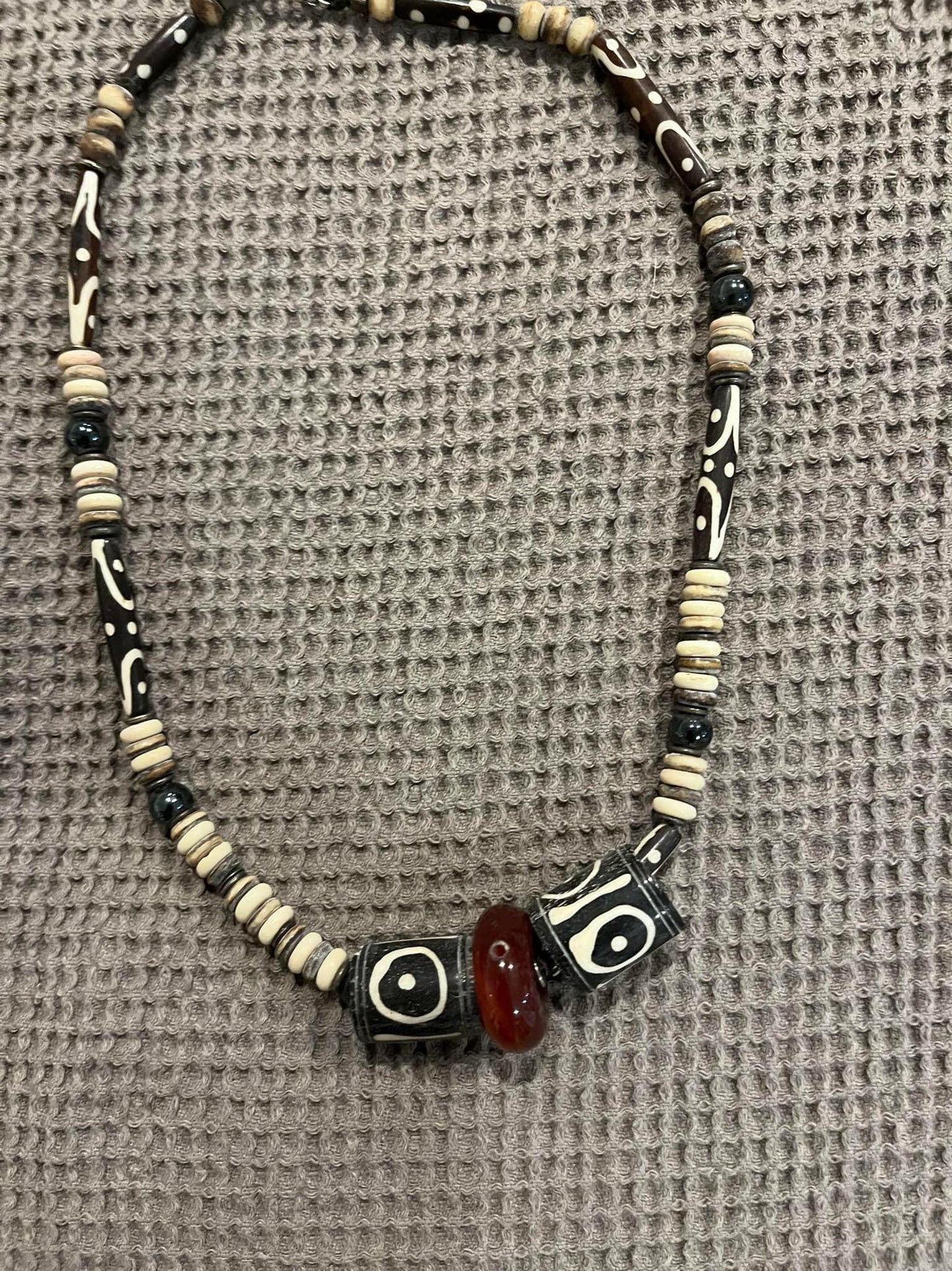 Tribal bone beads, large hole  beads.