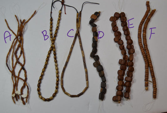 Horn and wood bead strands