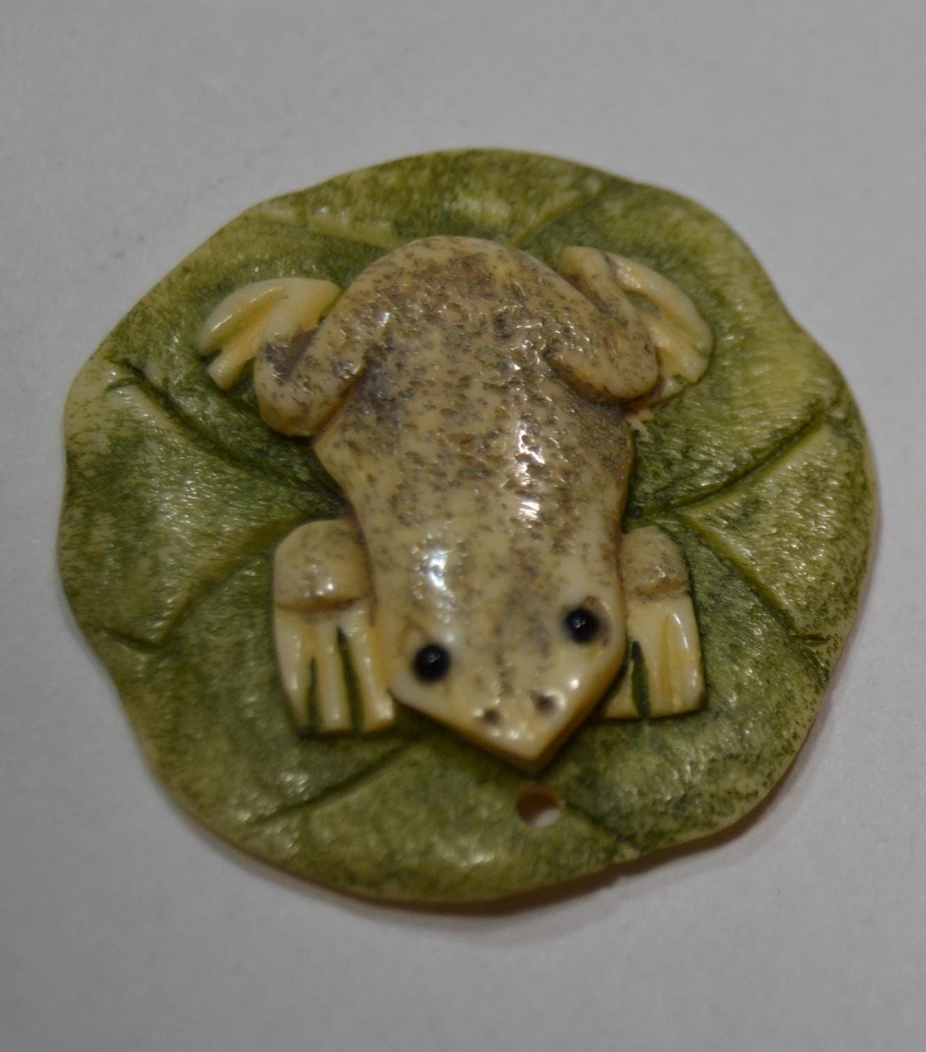 Lilypad, hand carved beads, frogs, turtles, mermaid