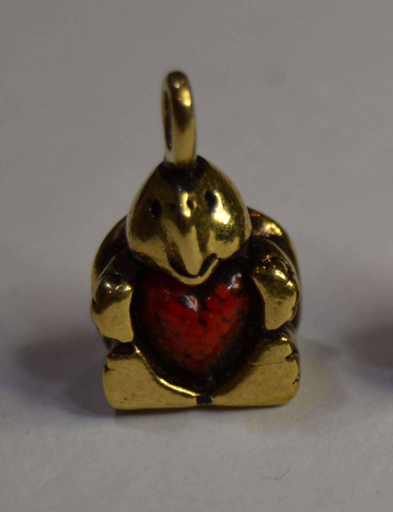Pewter or Gold tone plated animal charms with heart inlay, 12mm wide