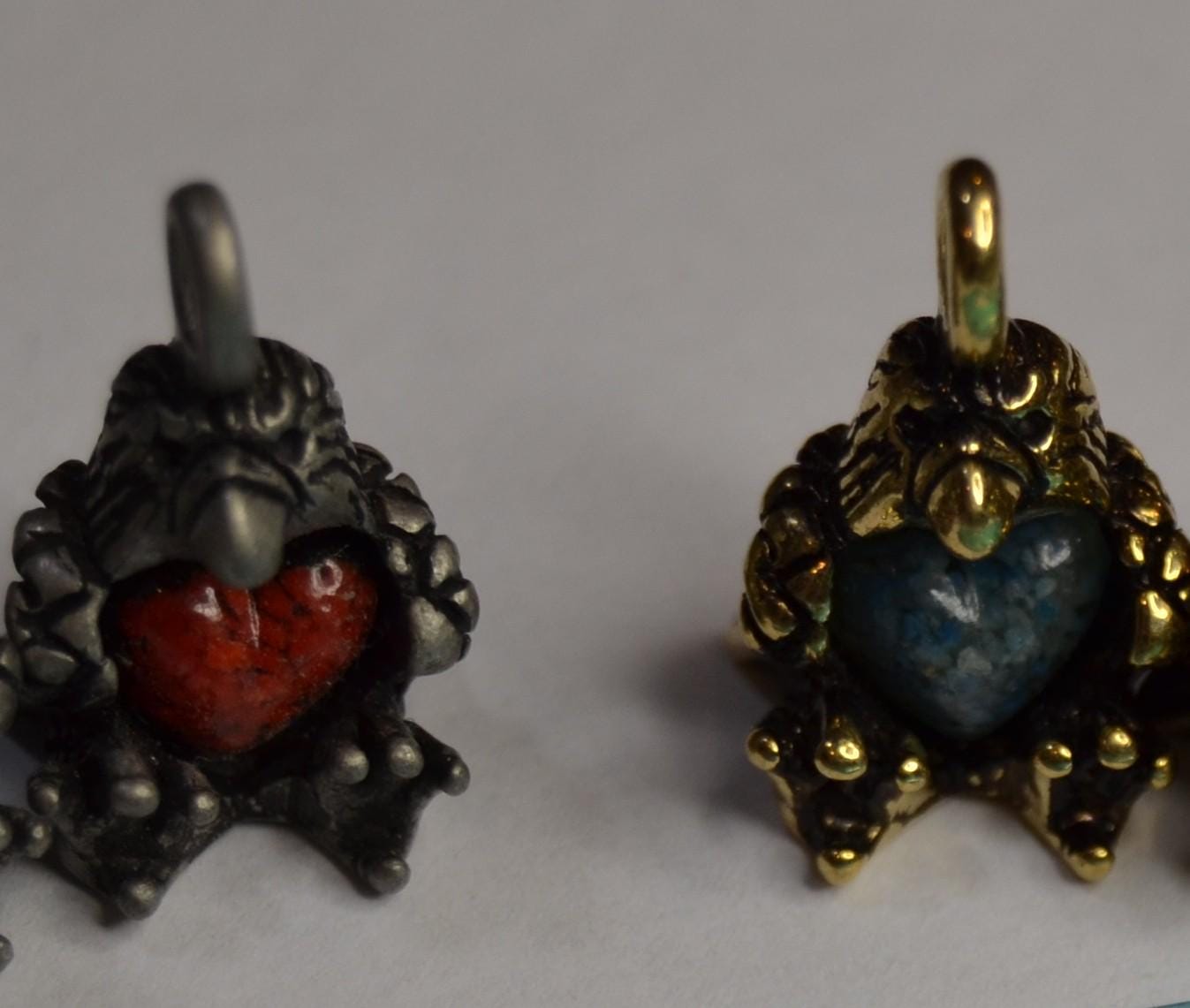 Pewter or Gold tone plated animal charms with heart inlay, 12mm wide