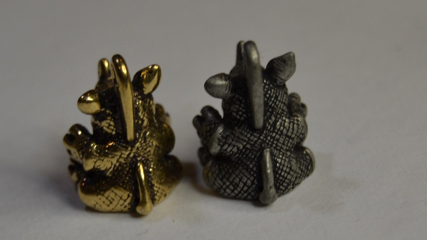 Pewter or Gold tone plated animal charms with heart inlay, 12mm wide