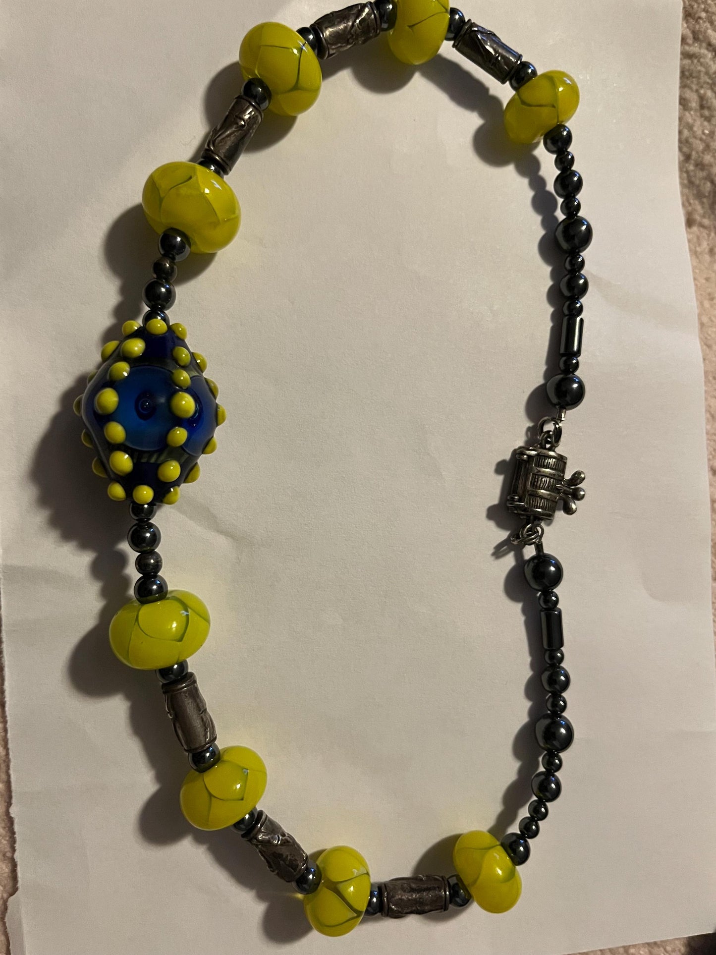 Glass and Hematite choker