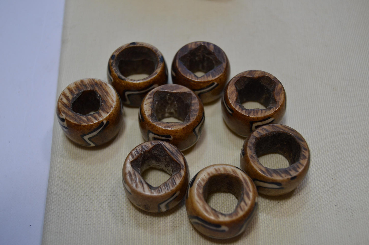 Tribal bone beads, large hole  beads.