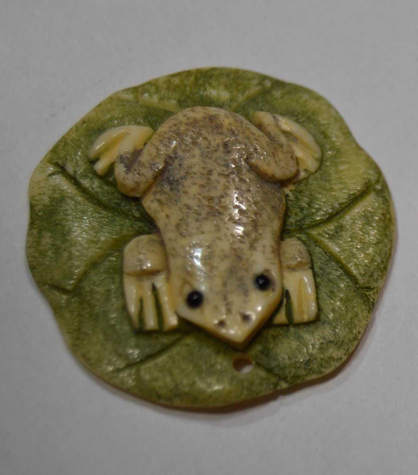 Lilypad, hand carved beads, frogs, turtles, mermaid