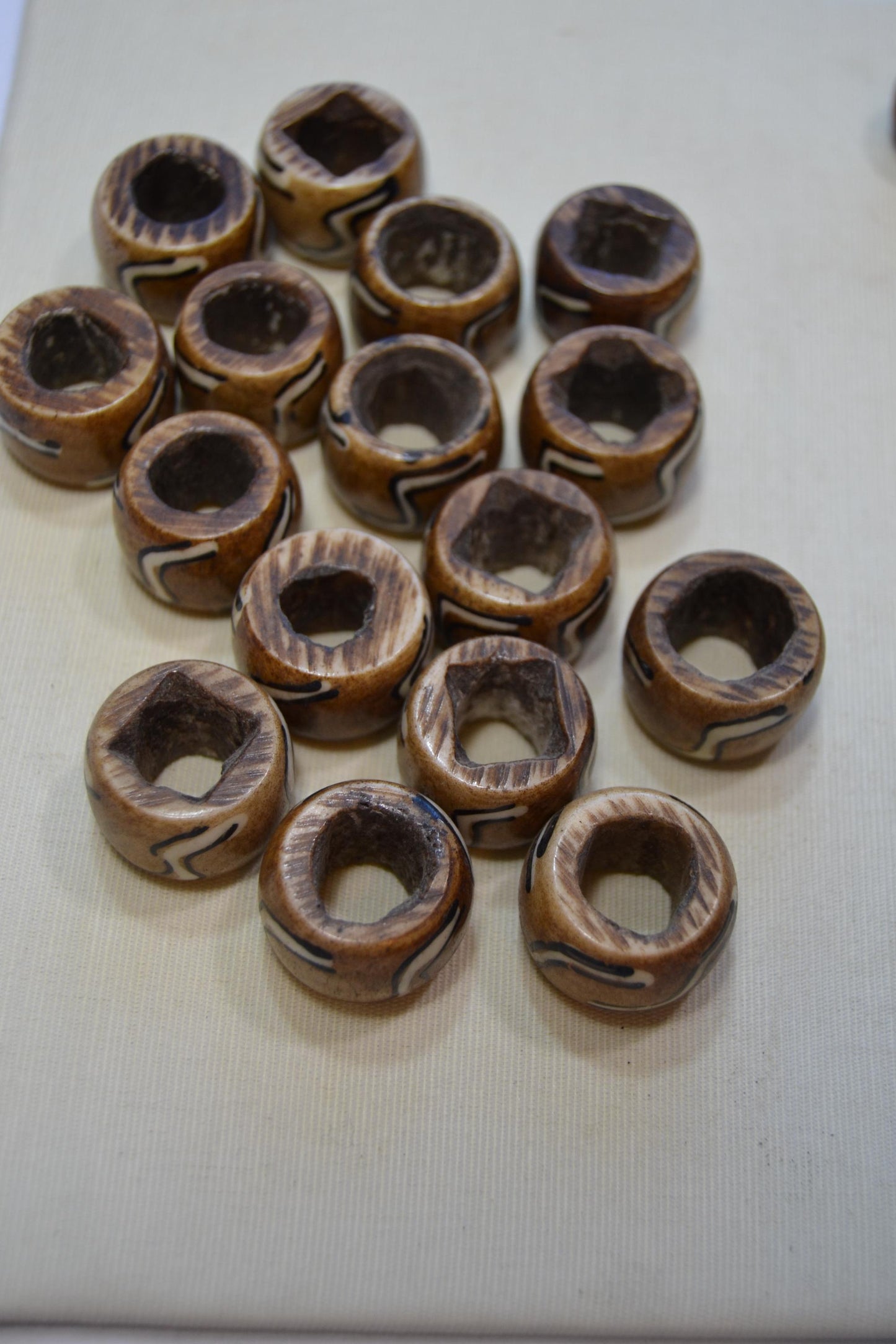 Tribal bone beads, large hole  beads.