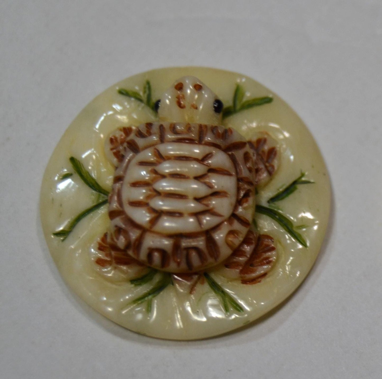Lilypad, hand carved beads, frogs, turtles, mermaid