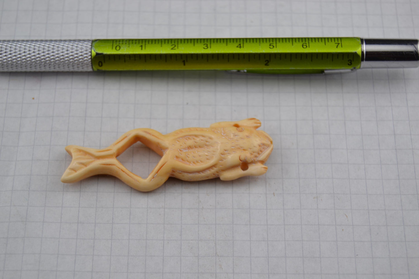 Hand-carved animal beads from bone