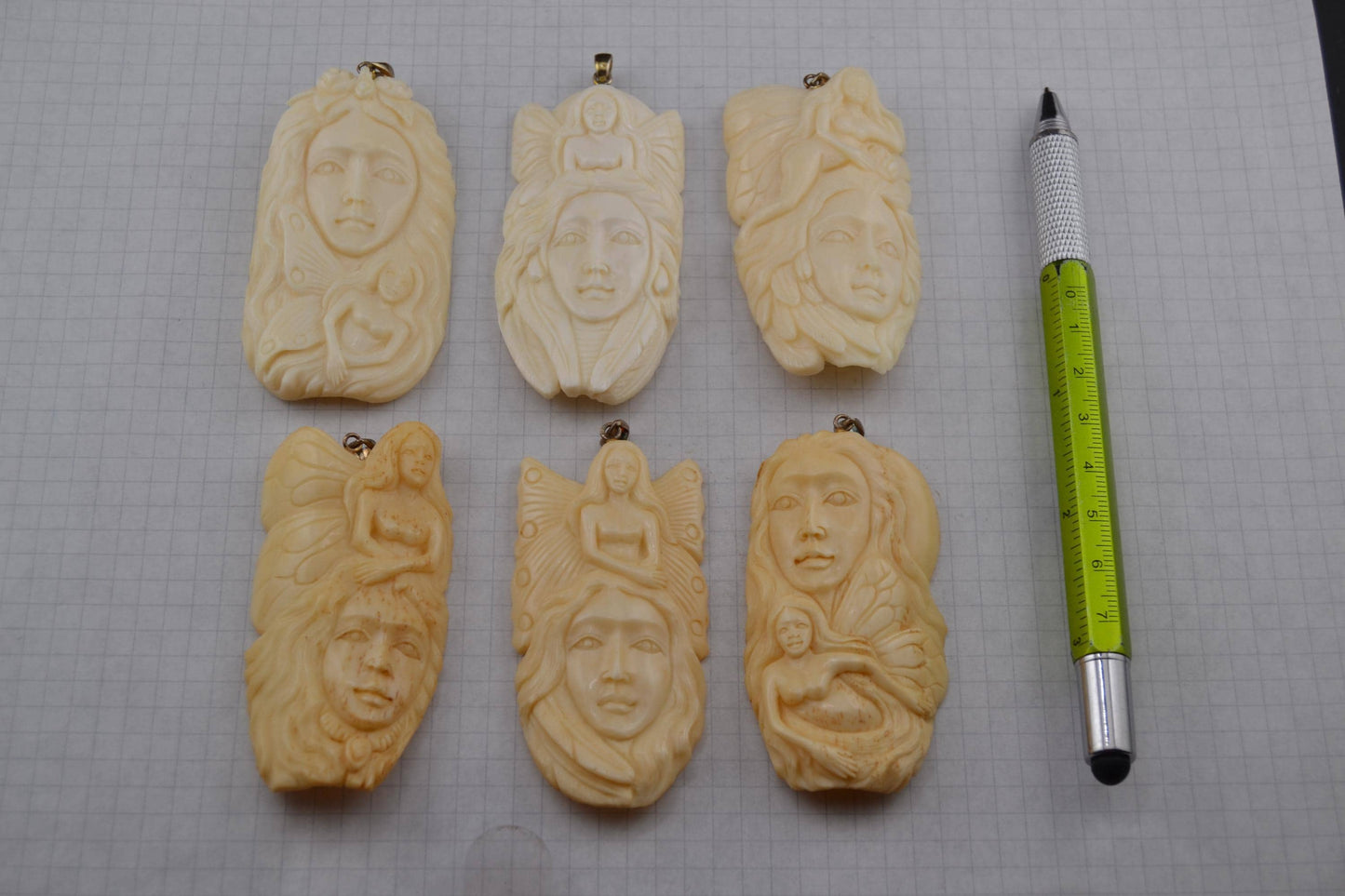 Hand-Carved Fairy/Face Pendants