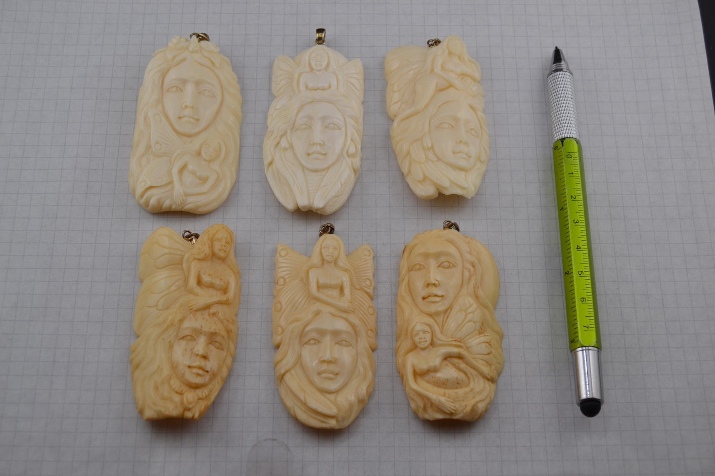 Hand-Carved Fairy/Face Pendants