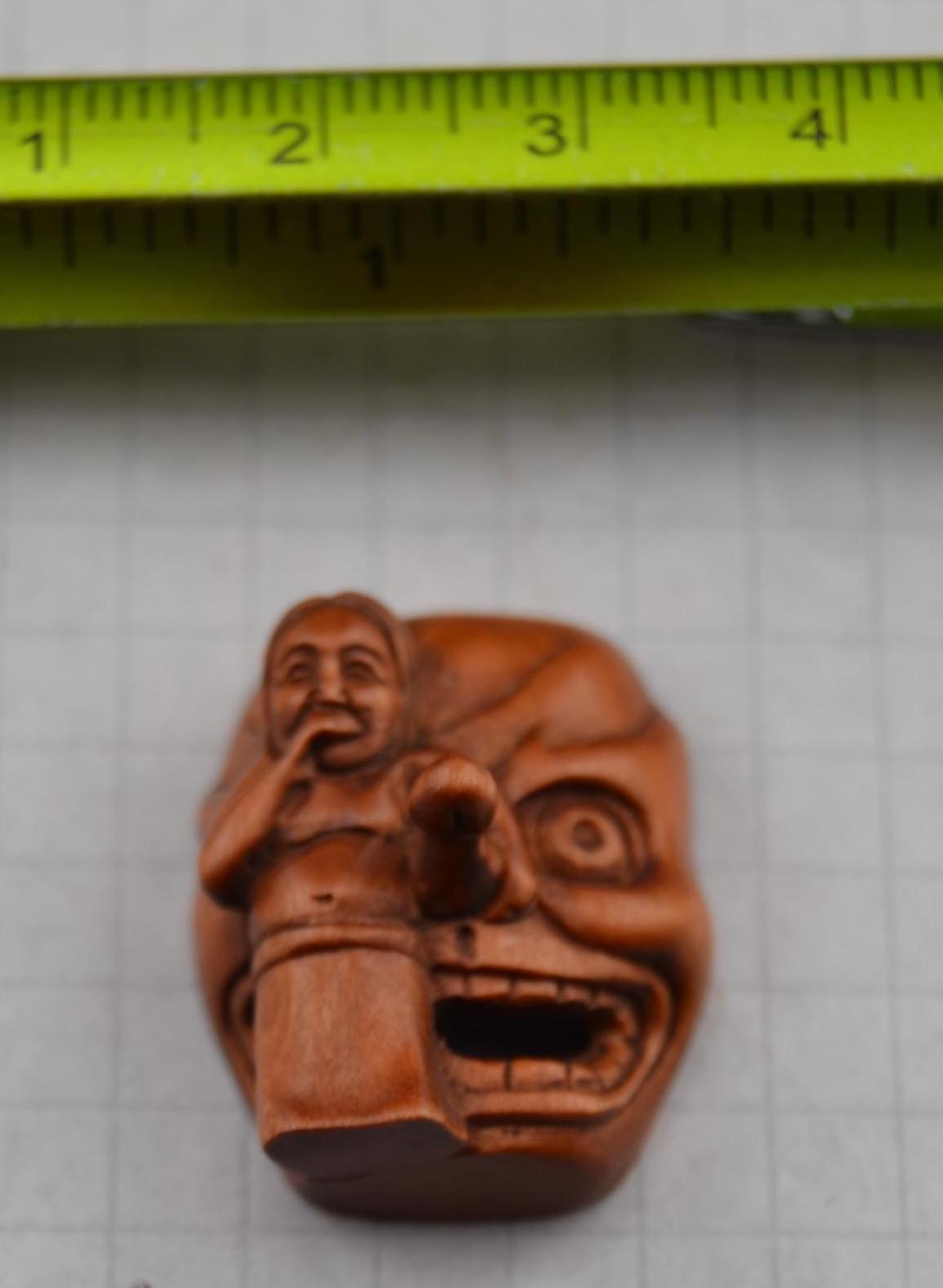 Ojime, figurines, skull  and mask