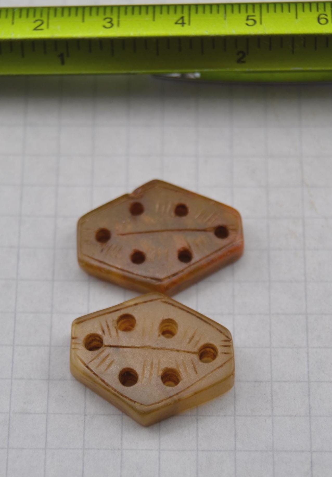 Asian symbols on carved jade links