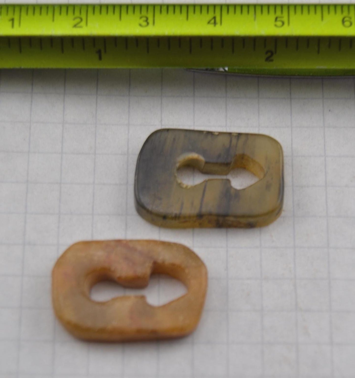 Asian symbols on carved jade links